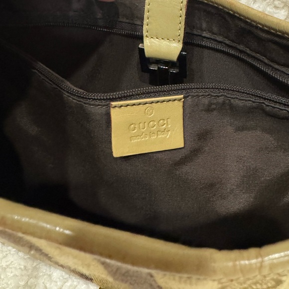 Gucci Jackie 1961 Leather and Canvas Shoulder Bag - Picture 7 of 10